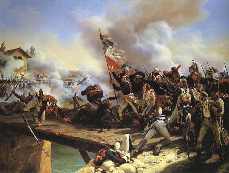 Horace Vernet Napoleon Bonaparte leading his troops over the bridge of Arcole